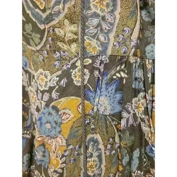 Free People Dress Size S Rain Shine Mini Tunic Boho Floral Paisley Oversized - Picture 5 of 16